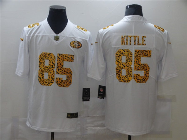 Men's San Francisco 49ers #85 George Kittle White Nike Leopard Fashion Football Jersey