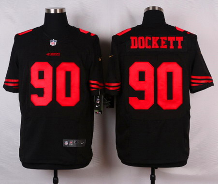 Men's San Francisco 49ers #90 Darnell Dockett Black Alternate 2015 NFL Nike Elite Jersey