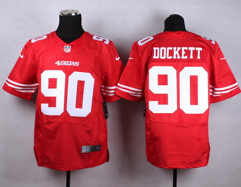 Men's San Francisco 49ers #90 Darnell Dockett Red Nike Elite Jersey