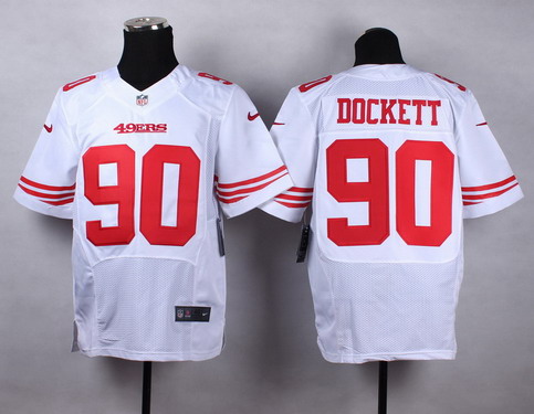Men's San Francisco 49ers #90 Darnell Dockett White Nike Elite Jersey