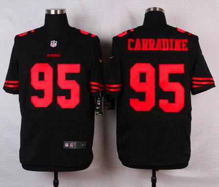 Men's San Francisco 49ers #95 Tank Carradine Black Alternate 2015 NFL Nike Elite Jersey