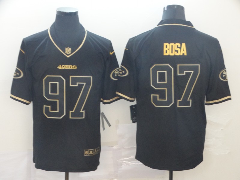 Men's San Francisco 49ers #97 Nick Bosa NFL Vapor Limited Black Golden Jersey
