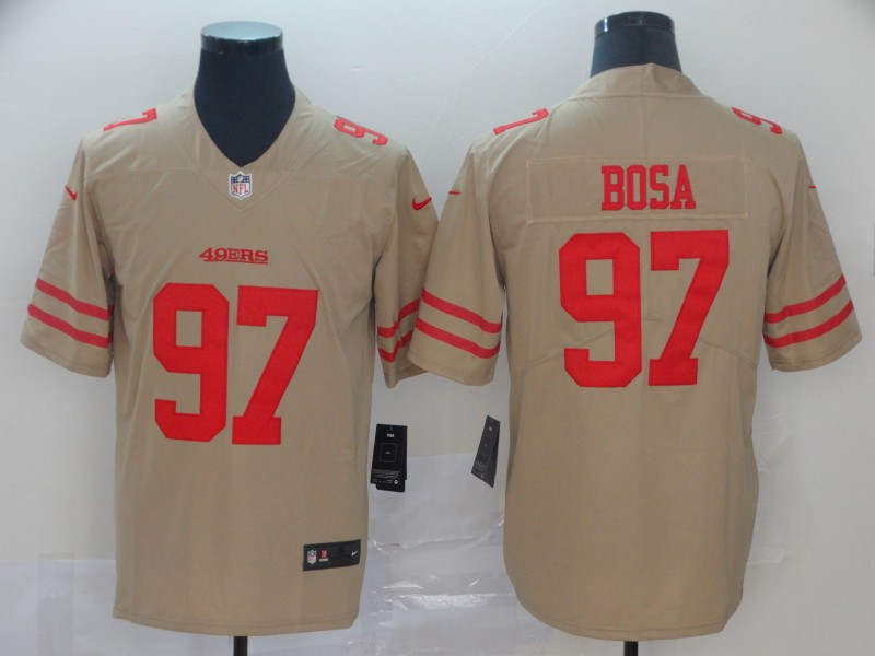 Men's San Francisco 49ers #97 Nick Bosa Nike Gold Inverted Limited Player Jersey