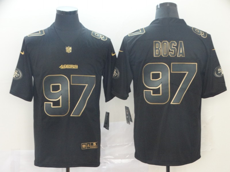 Men's San Francisco 49ers #97 Nick Bosa Nike NFL Vapor Limited Black Golden Jersey