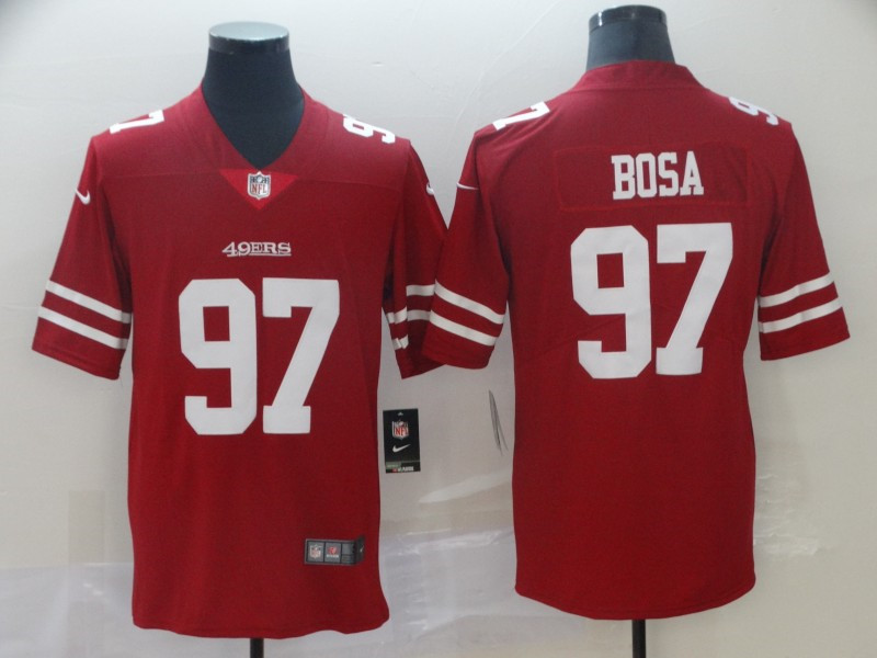 Men's San Francisco 49ers #97 Nick Bosa Nike Scarlet Vapor Limited Player Jersey