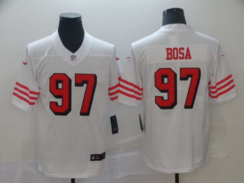 Men's San Francisco 49ers #97 Nick Bosa Nike White Vapor Untouchable Color Rush Limited Player Jersey