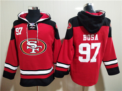 Men's San Francisco 49ers #97 Nick Bosa Red All Stitched Sweatshirt Hoodie