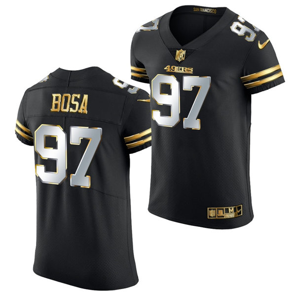 Men's San Francisco 49ers #97 Nick Bosa Teams 2021 Nike Black Golden Edition Vapor Limited Jersey