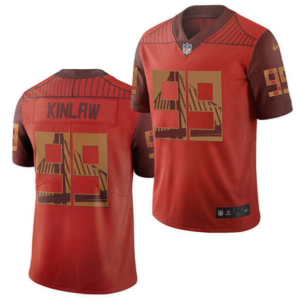Men's San Francisco 49ers #99 Javon Kinlaw Orange Nike NFL City Edition Vapor Limited Jersey