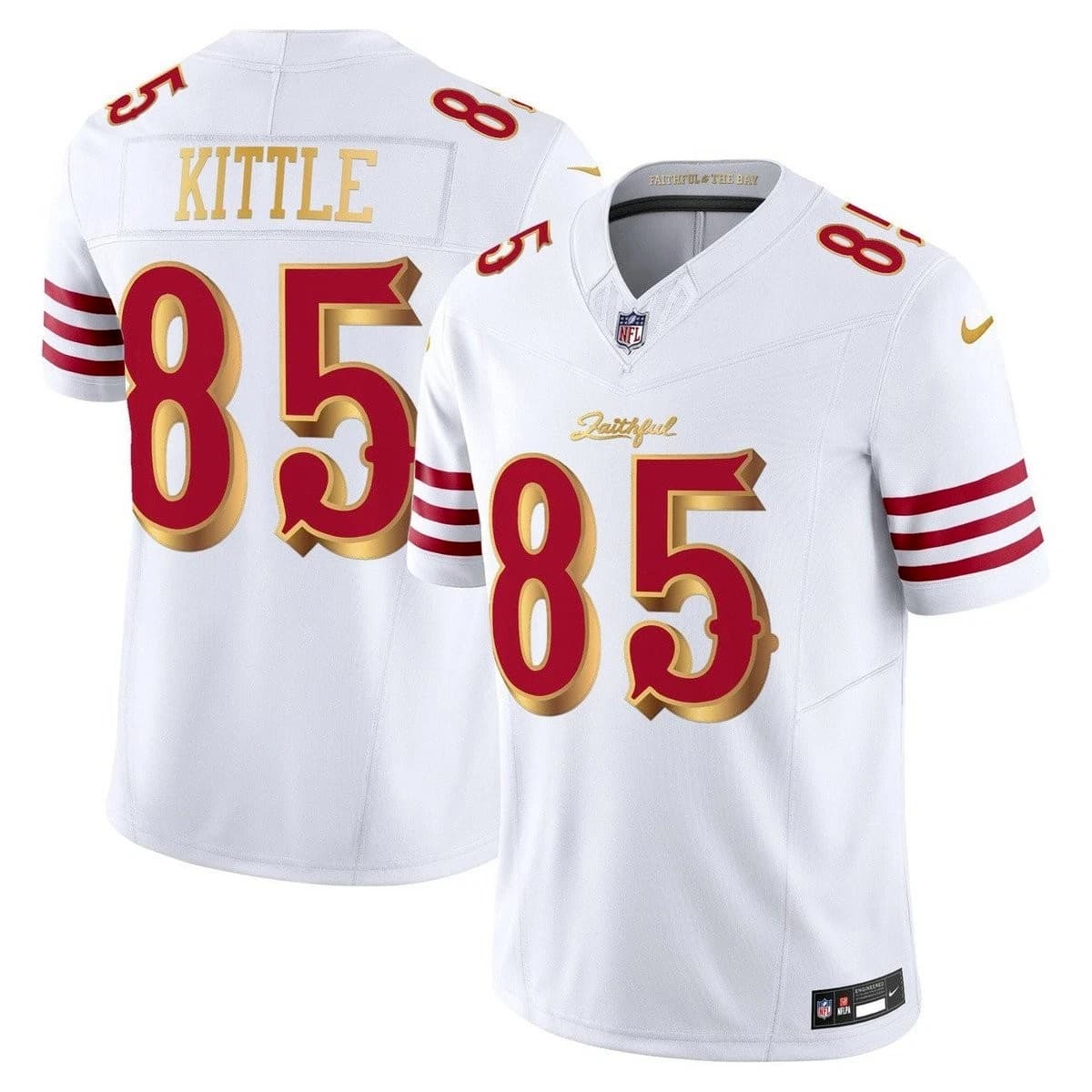 Men's San Francisco 49ers 2025  Vapor Limited Jersey - All    Stitched George Kittle 85_1