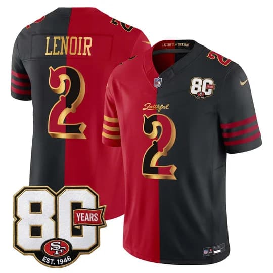 Men's San Francisco 49ers 80th Anniversary Patch Vapor Limited Jersey - Rivalries EDeommodore Lenoir2