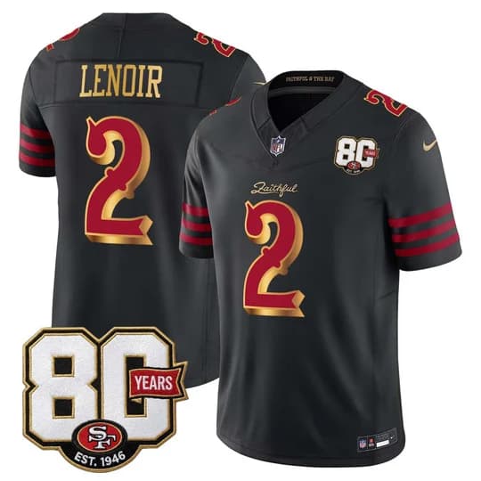 Men's San Francisco 49ers 80th Anniversary Patch Vapor Limited Jersey - Rivalries Edition - AllLenoir