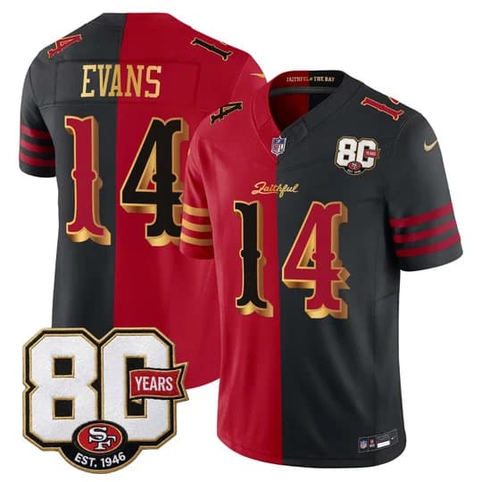 Men's San Francisco 49ers 80th Anniversary Patch Vapor Limited Jersey - Rivalries EditionMike Evans14
