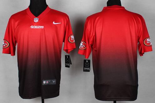 Men's San Francisco 49ers Blank Red Black Fadeaway Nik Elite Jersey