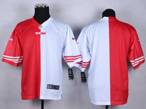 Men's San Francisco 49ers Blank Red White Split Nik Elite Jersey