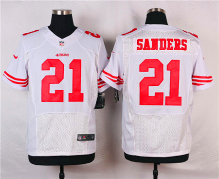Men's San Francisco 49ers Retired Player #21 Deion Sanders Nike White Elite Jersey