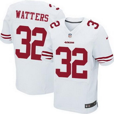 Men's San Francisco 49ers Retired Player #32 Ricky Watters White Nike Elite Jersey
