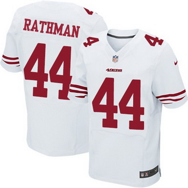 Men's San Francisco 49ers Retired Player #44 Tom Rathman White Elite Jersey
