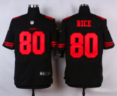 Men's San Francisco 49ers Retired Player #80 Jerry Rice Black 2015 NFL Nike Elite Jersey