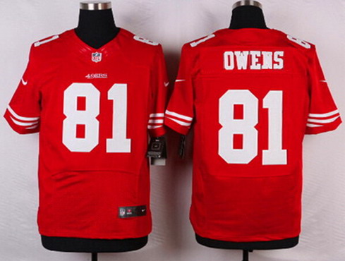 Men's San Francisco 49ers Retired Player #81 Terrell Owens Scarlet Red NFL Nike Elite Jersey