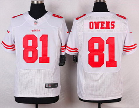 Men's San Francisco 49ers Retired Player #81 Terrell Owens White NFL Nike Elite Jersey