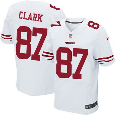 Men's San Francisco 49ers Retired Player #87 Dwight Clark White Elite Jersey