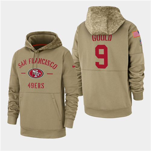 Men's San Francisco 49ers Robbie Gould 2019 Salute to Service Sideline Therma Pullover Hoodie - Tan