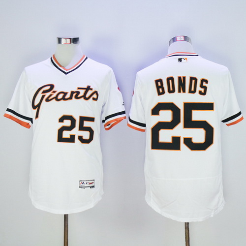 Men's San Francisco Giants #25 Barry Bonds Retired Black Pullover 2016 Flexbase Majestic Baseball Jerse