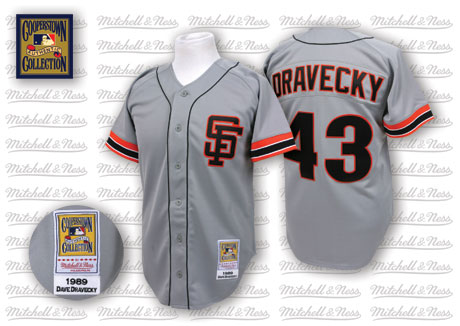 Men's San Francisco Giants #43 Dave Dravecky 1989 Gray Throwback Jersey