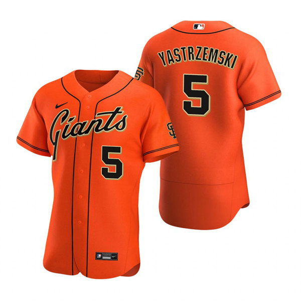 Men's San Francisco Giants #5 Mike Yastrzemski Nike Orange Alternate Flexbase Jersey