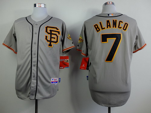 Men's San Francisco Giants #7 Gregor Blanco Gray SF Edition Jersey