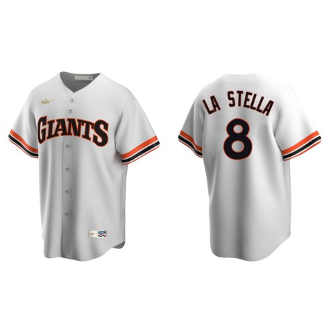 Men's San Francisco Giants #8 Tommy La Stella Nike Home White Cooperstown Collection Jersey