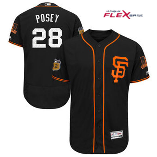 Men's San Francisco Giants Majestic Black 2017 Spring Training Authentic Flex Base Custom Jersey
