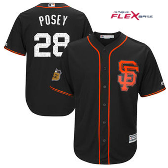 Men's San Francisco Giants Majestic Black 2017 Spring Training Cool Base Custom Jersey
