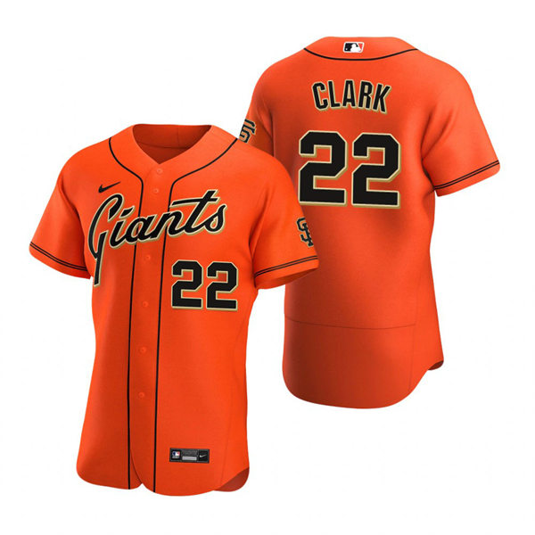 Men's San Francisco Giants Retired Players #22 Will Clark Nike Orange Alternate Flexbase Jersey