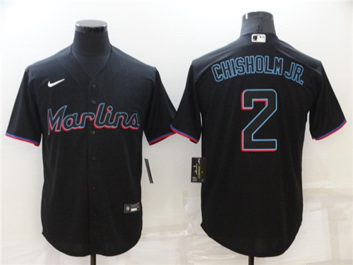 Men's Seattle Mariners #2 Jazz Chisholm Black Cool Base Stitched Jersey