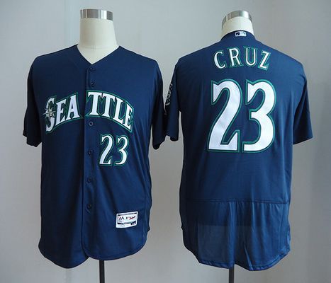 Men's Seattle Mariners #22 Robinson Cano Navy Blue Stitched MLB Majestic Flex Base Jersey的副本