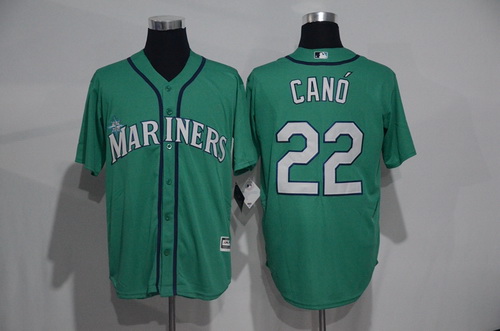 Men's Seattle Mariners #22 Robinson Cano? Green Cool Base Stitched Jersey
