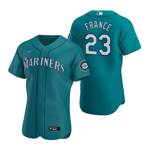 Men's Seattle Mariners #23 Ty France Aqua Alternate FlexBase Player Jersey