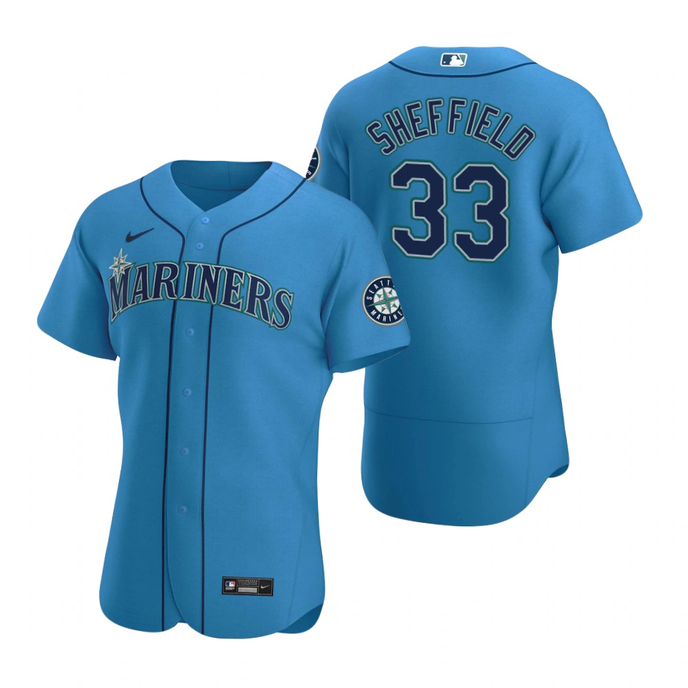 Men's Seattle Mariners #33 Justus Sheffield Stitched Nike Royal Alternate FlexBase Jersey