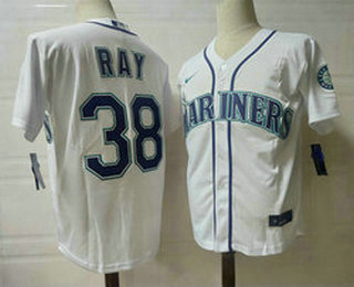 Men's Seattle Mariners #38 Robbie Ray White Stitched MLB Flex Base Nike Jersey的副本