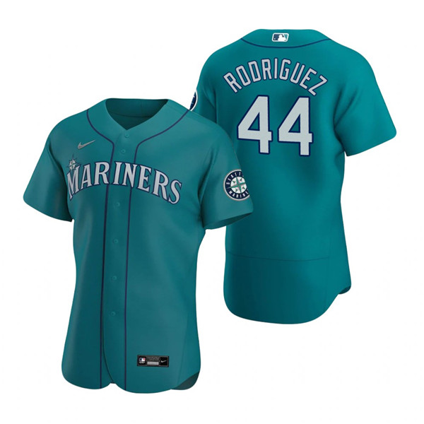 Men's Seattle Mariners #44 Julio Rodri?guez Aqua Flex Base Stitched Jersey