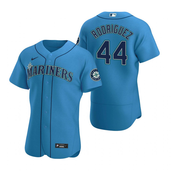 Men's Seattle Mariners #44 Julio Rodri?guez Royal Flex Base Stitched Jersey