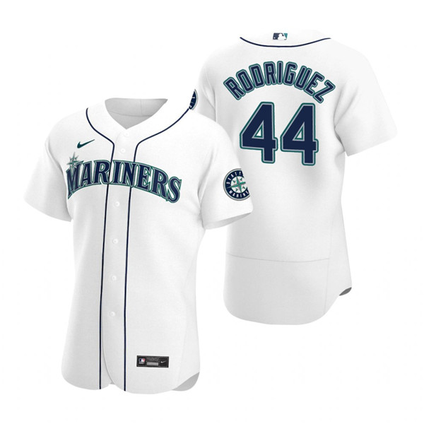 Men's Seattle Mariners #44 Julio Rodri?guez White Flex Base Stitched Jersey