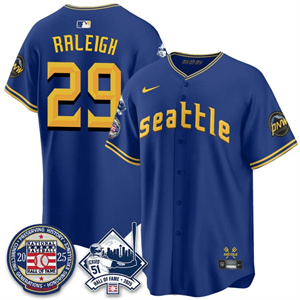 Men's Seattle Mariners Ichiro Number Retirement Jersey V2 - All Stitched Cal Raleigh -  29