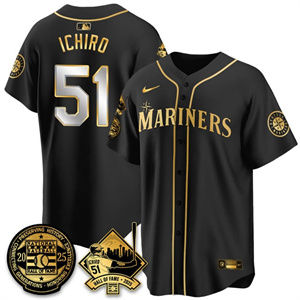 Men's Seattle Mariners Ichiro Number Retirement Jersey V2 - All Stitched Ichiro Suzuki - 51