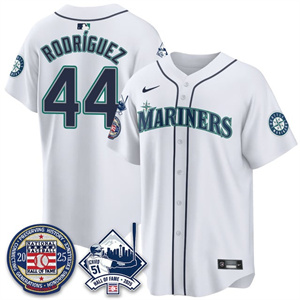 Men's Seattle Mariners Ichiro Number Retirement Jersey V2 - All Stitched Julio Rodríguez # 44