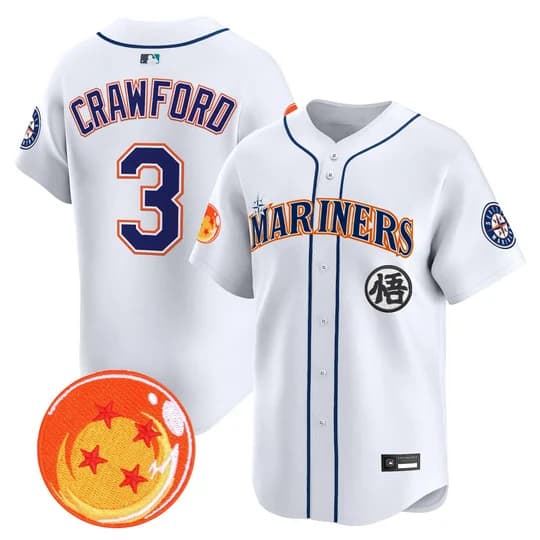 Men's Seattle Mariners x Dragon Ball Vapor Premier Limited Jersey - All Stitched 3J.P. Crawford
