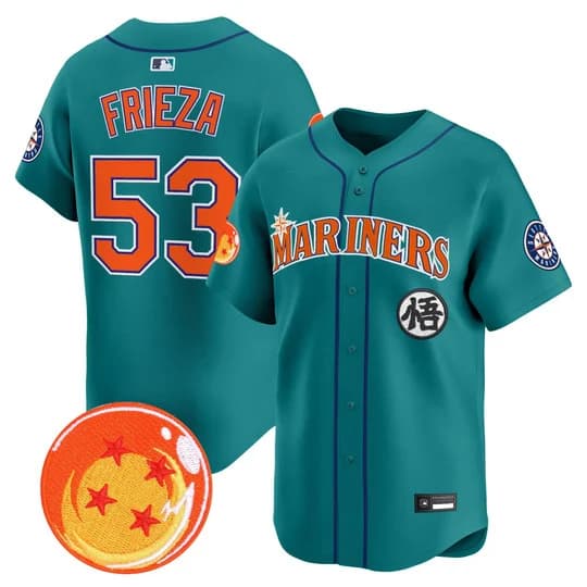 Men's Seattle Mariners x Dragon Ball Vapor Premier Limited Jersey - All Stitched Frieza53