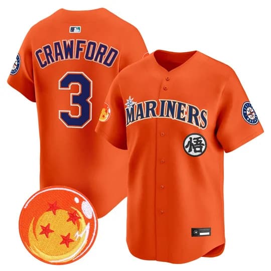 Men's Seattle Mariners x Dragon Ball Vapor Premier Limited Jersey - All Stitched J.P. Crawford